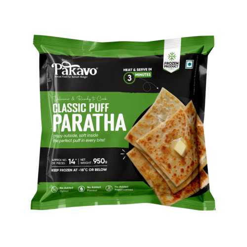 Classic Puff Paratha 950g – Soft, Flaky Layered Frozen Parathas 14 Pieces Per Pack (Delivering in Ahmedabad, Gujarat Only)